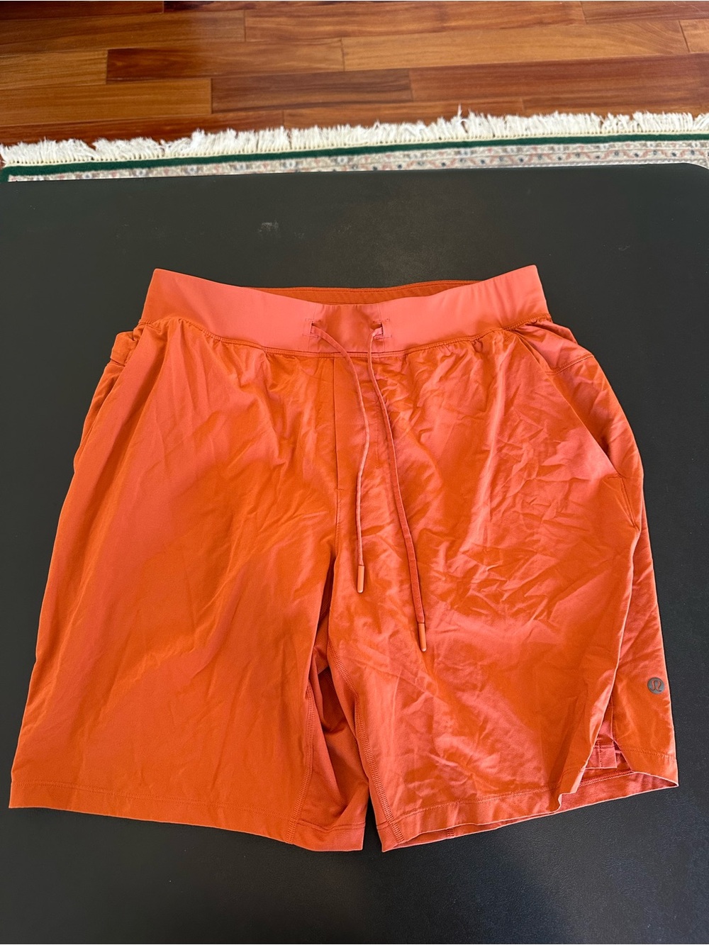Lululemon 9” Men's Orange Athletic Shorts with Drawstring Waist Size Large